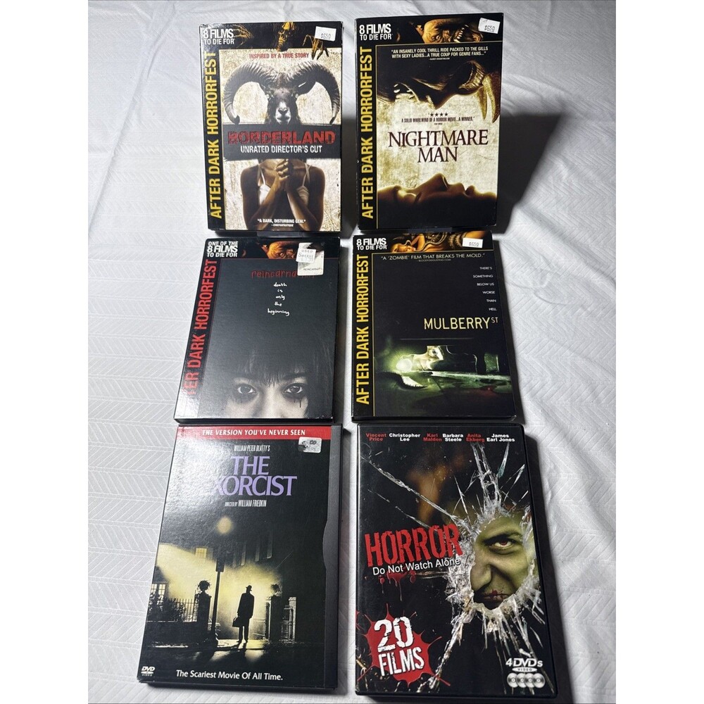 Halloween Horror Movies Lot DVDs / Exorsist / Nightmare Man/reincarnation